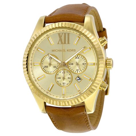 michael kors men's leather watch.